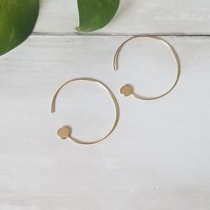 14 Karat Gold Plated Slide Through Hoop Earrings